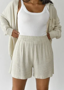 Shorts^Outfitbook Short en lin BEIGE