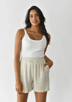 Shorts^Outfitbook Short en lin BEIGE
