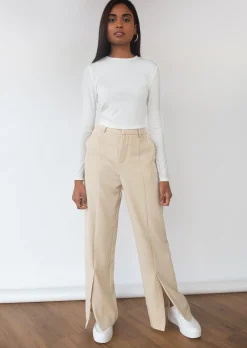 Hauts^Outfitbook Top ajusté à manches longues blanc white