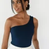Hauts^Outfitbook Top asymétrique NAVY