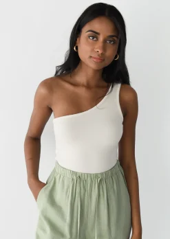 Hauts^Outfitbook Top asymétrique BEIGE