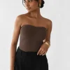 Hauts^Outfitbook Top bandeau MARRON