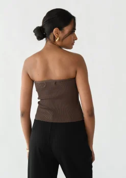 Hauts^Outfitbook Top bandeau MARRON