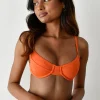 Maillots De Bain^Outfitbook Top bikini armatures côtelé Orange