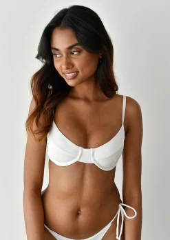 Maillots De Bain^Outfitbook Top bikini armatures côtelé Blanc