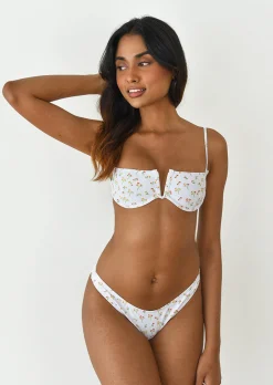 Maillots De Bain^Outfitbook Top bikini fleuri armature V Blanc