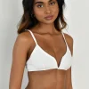Maillots De Bain^Outfitbook Top bikini côtelé armature V Blanc