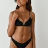 Maillots De Bain^Outfitbook Top bikini côtelé armature V Noir