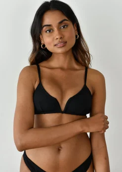 Maillots De Bain^Outfitbook Top bikini côtelé armature V Noir