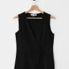 Hauts^Outfitbook Top cache-coeur nœud lin NOIR