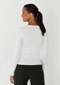 Hauts | Pulls L Cardigans^Outfitbook Top coton manches longues BLANC
