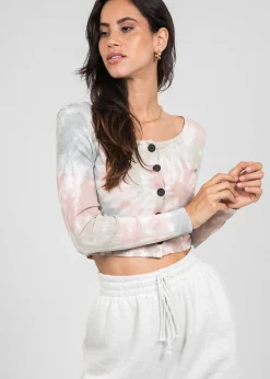 Hauts^Outfitbook Top effet tie-dye manches longues