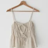 Hauts^Outfitbook Top en lin froncé BEIGE