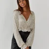 Hauts^Outfitbook Top manches longues à sequins