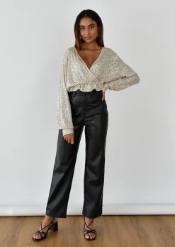 Hauts^Outfitbook Top manches longues à sequins