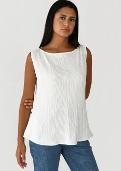 Hauts^Outfitbook Top plissé BLANC