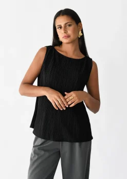 Hauts^Outfitbook Top plissé NOIR