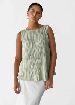 Hauts^Outfitbook Top plissé VERT