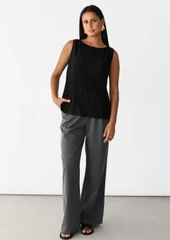 Hauts^Outfitbook Top plissé NOIR
