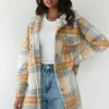 Vestes L Manteaux^Outfitbook Veste à carreaux longue bleu et jaune
