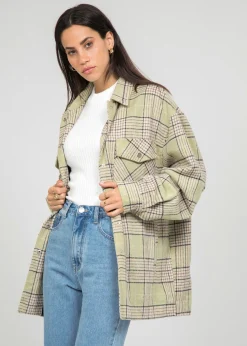 Vestes L Manteaux^Outfitbook Veste à carreaux vert clair VERTCLAIR