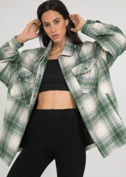 Vestes L Manteaux^Outfitbook Veste à carreaux e VERT