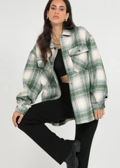 Vestes L Manteaux^Outfitbook Veste à carreaux e VERT
