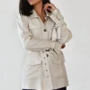 Vestes L Manteaux^Outfitbook Veste avec ceinture à la taille beige