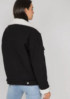 Vestes L Manteaux | Jeans^Outfitbook Veste en jean doublé avec sherpa NOIR