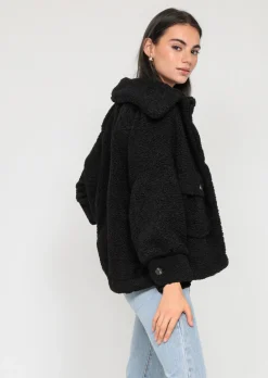 Vestes L Manteaux^Outfitbook Veste oversize effet peau de mouton NOIR