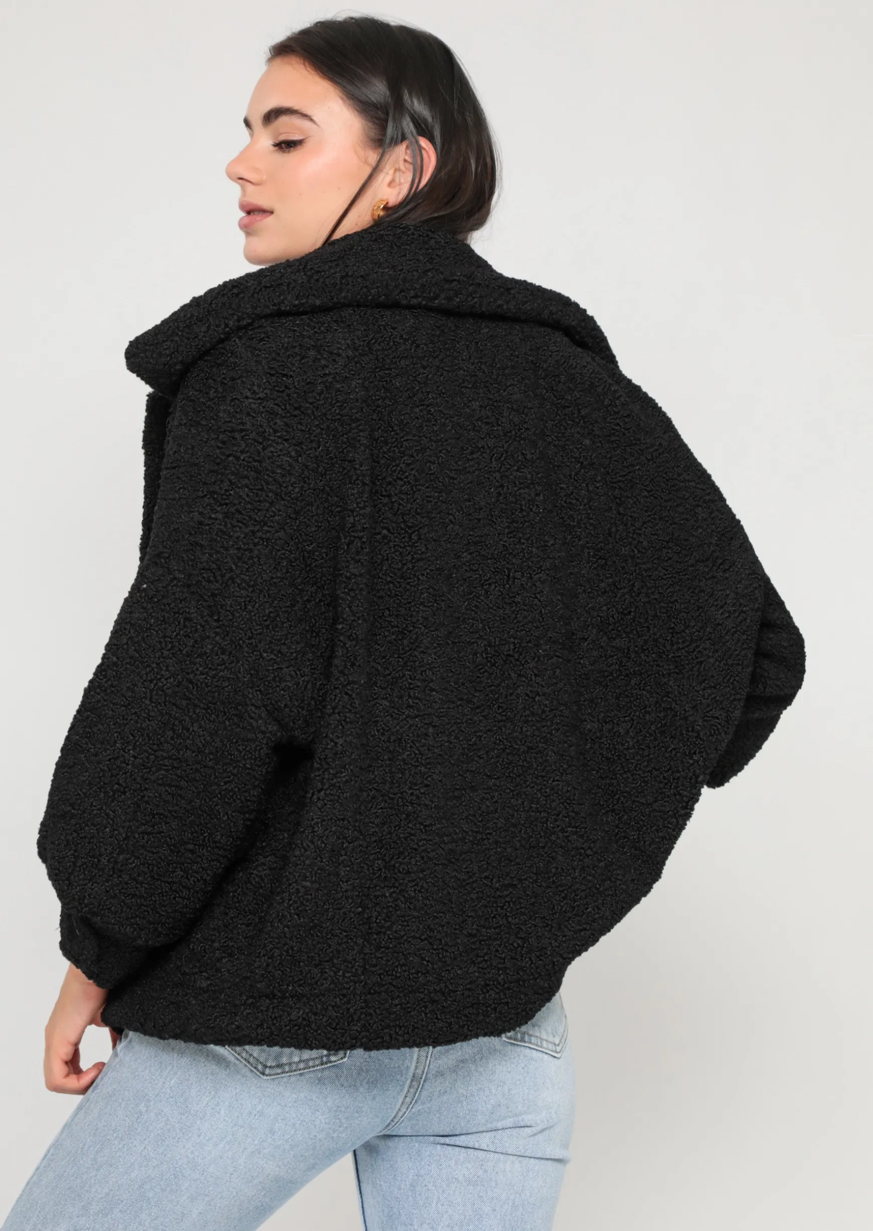 Vestes L Manteaux^Outfitbook Veste oversize effet peau de mouton NOIR
