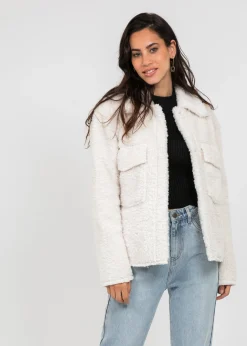 Vestes L Manteaux^Outfitbook Veste pelucheuse crème BEIGE